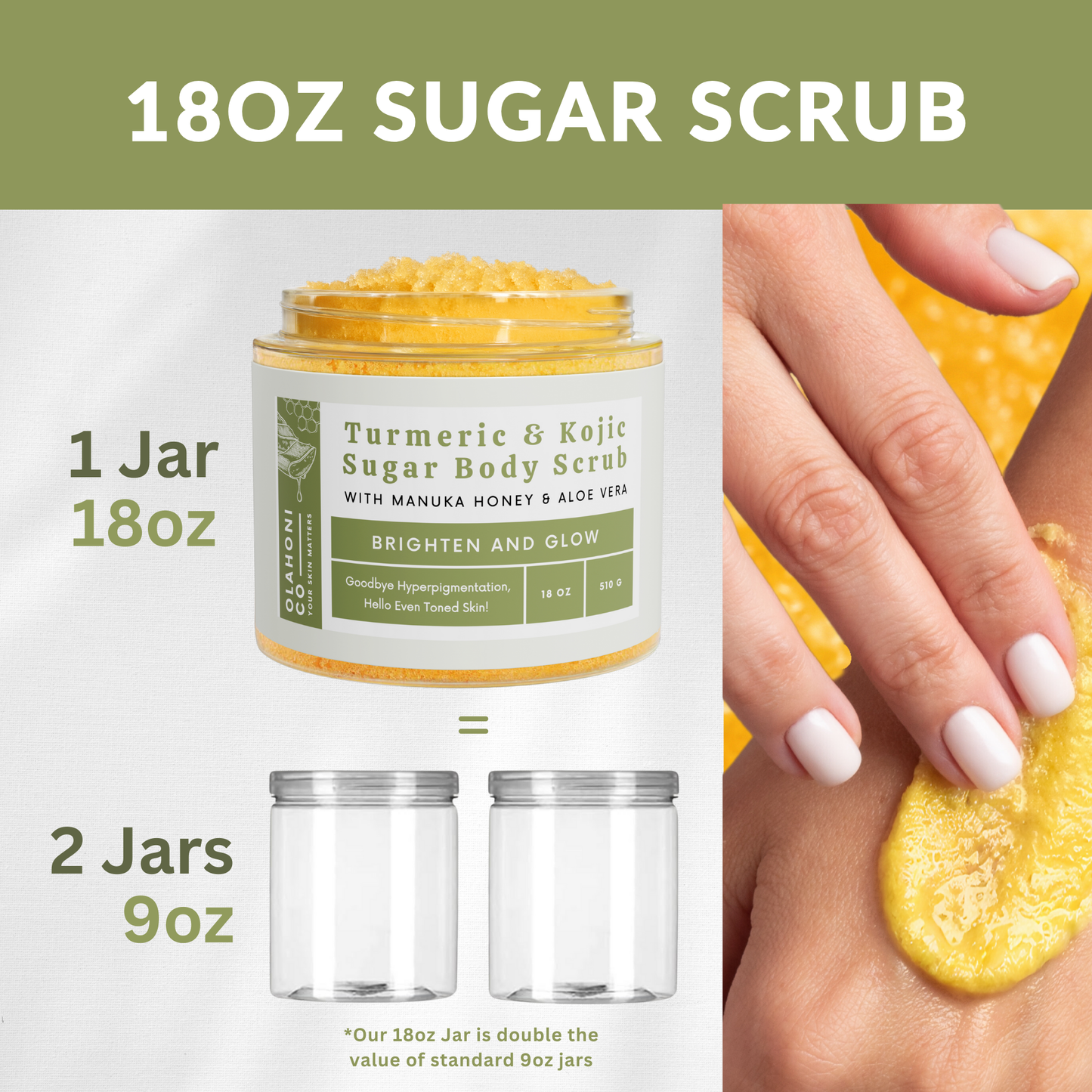 Turmeric & Kojic Sugar Body Scrub 18 Oz