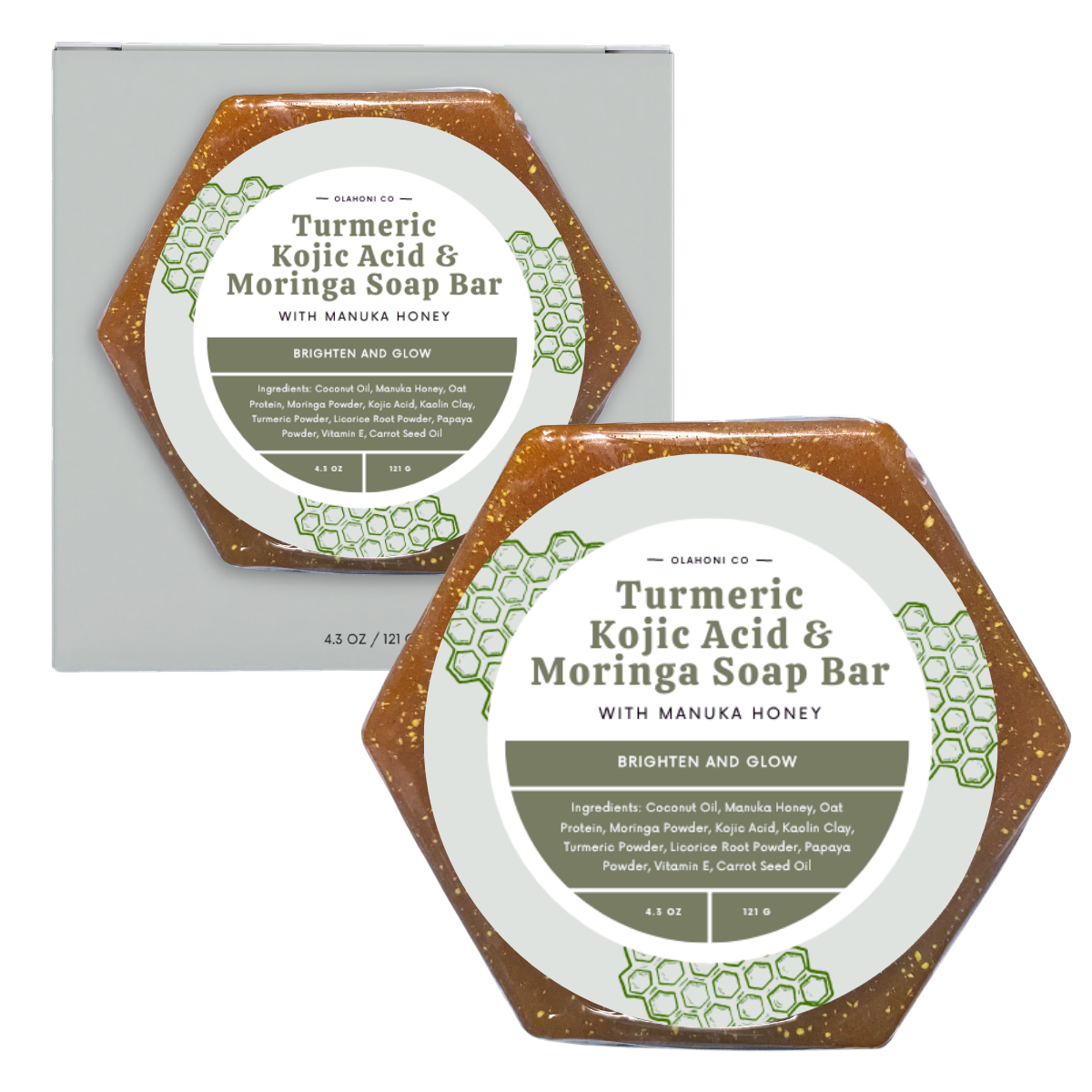 Turmeric, Kojic Acid & Moringa Soap Bar