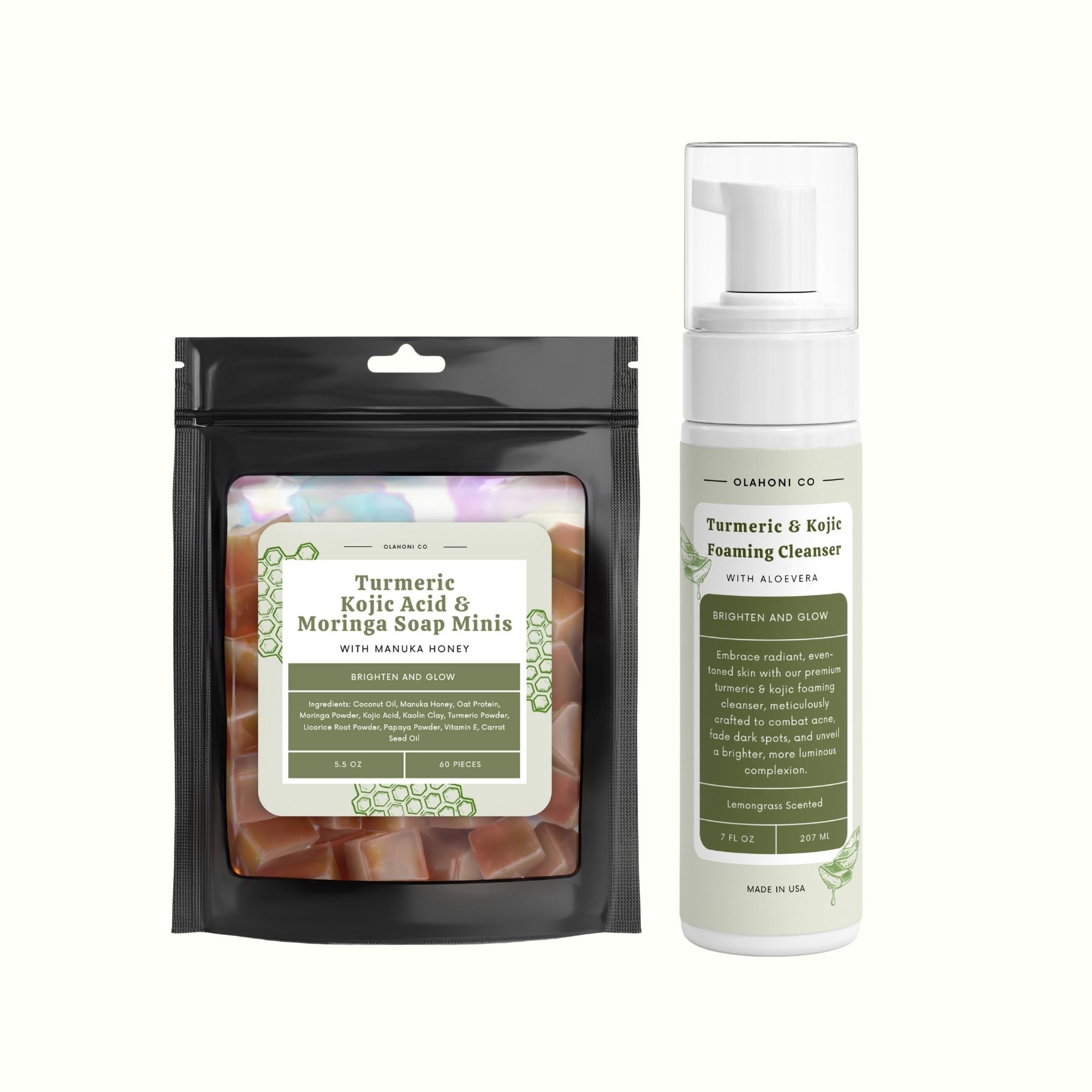 Turmeric Foamer & Turmeric, Kojic, Moringa Soap Mini Bundle