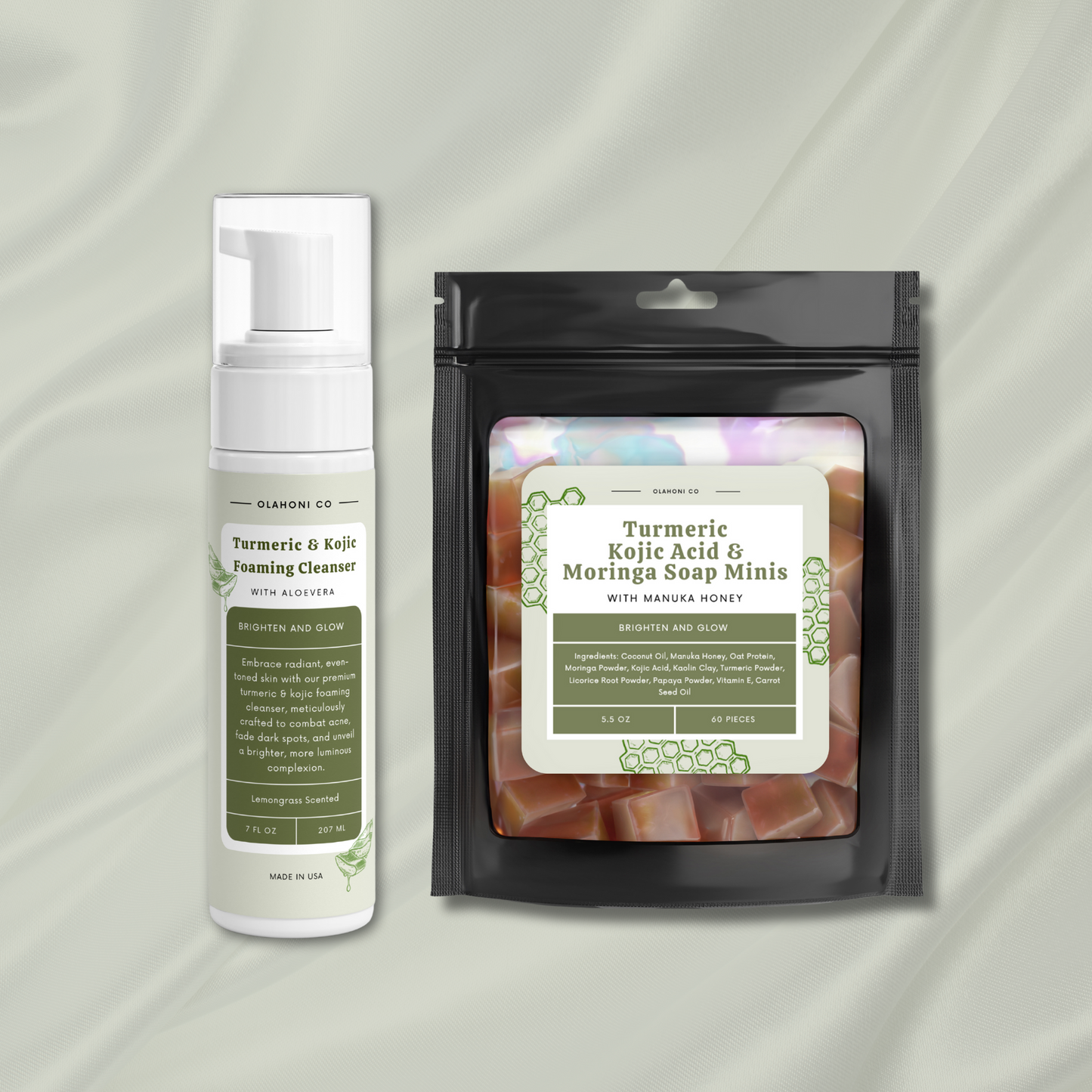 Turmeric Foamer & Turmeric, Kojic, Moringa Soap Mini Bundle